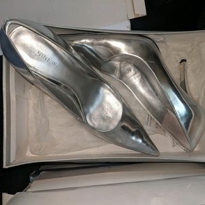 Silver Nine West pumps